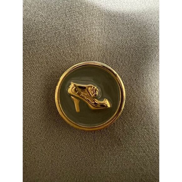 SILK SALVATORE FERRAGAMO VINTAGE DOUBLE BREASTED BLAZER WITH GOLD HEEL BUTTONS - Picture 2 of 9